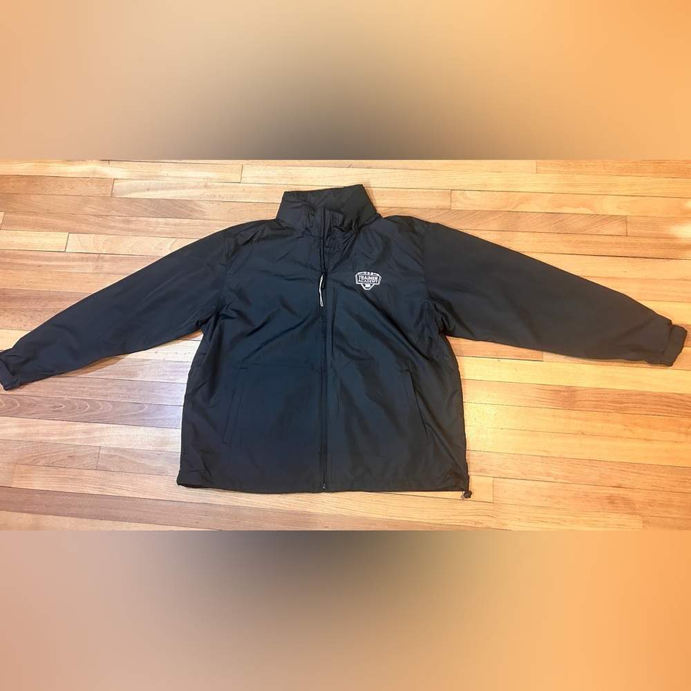 North End Windbreaker Hooded Jacket Mens Size XL Black  Nylon Zip Up Logo P8